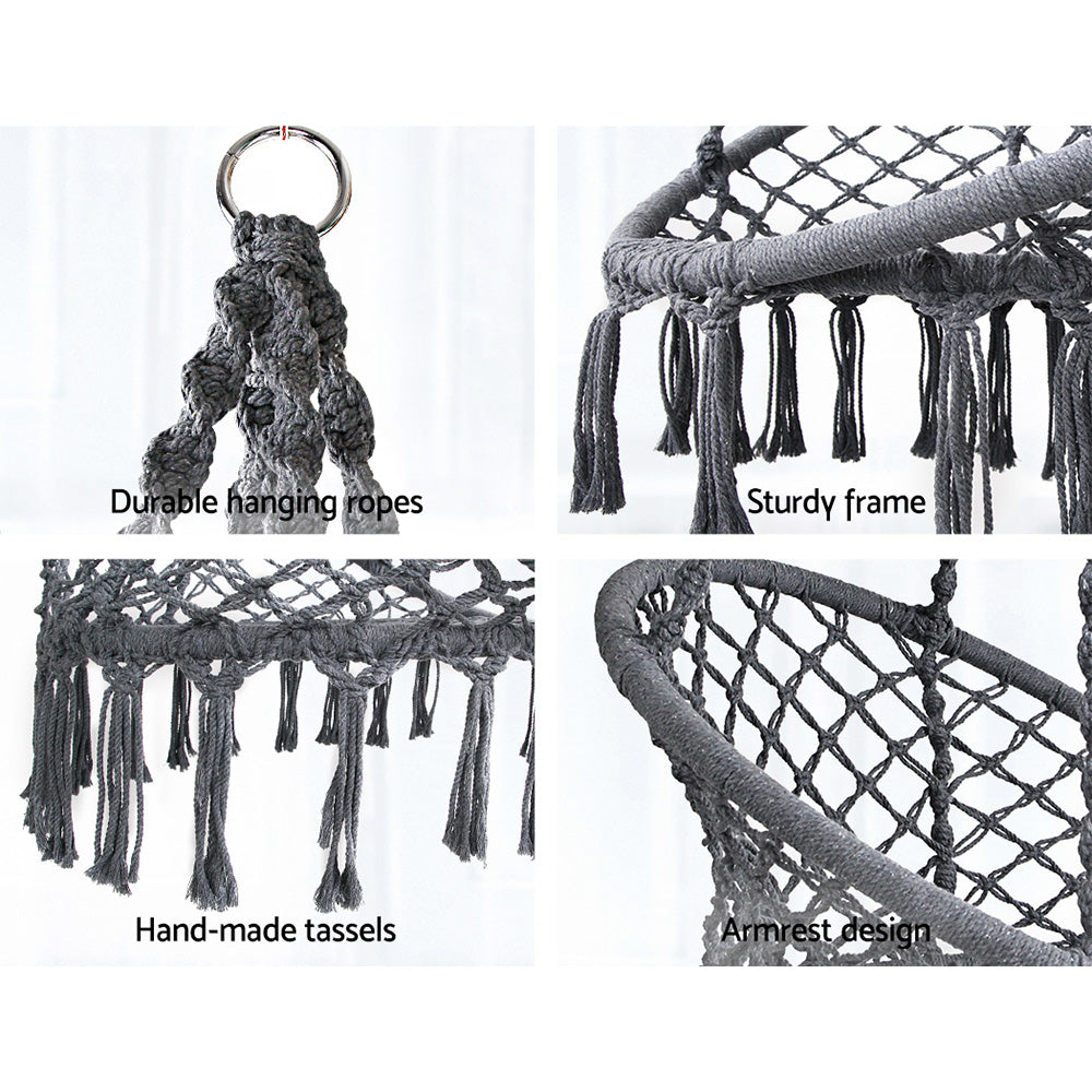 Macrame Grey Hammock Chair