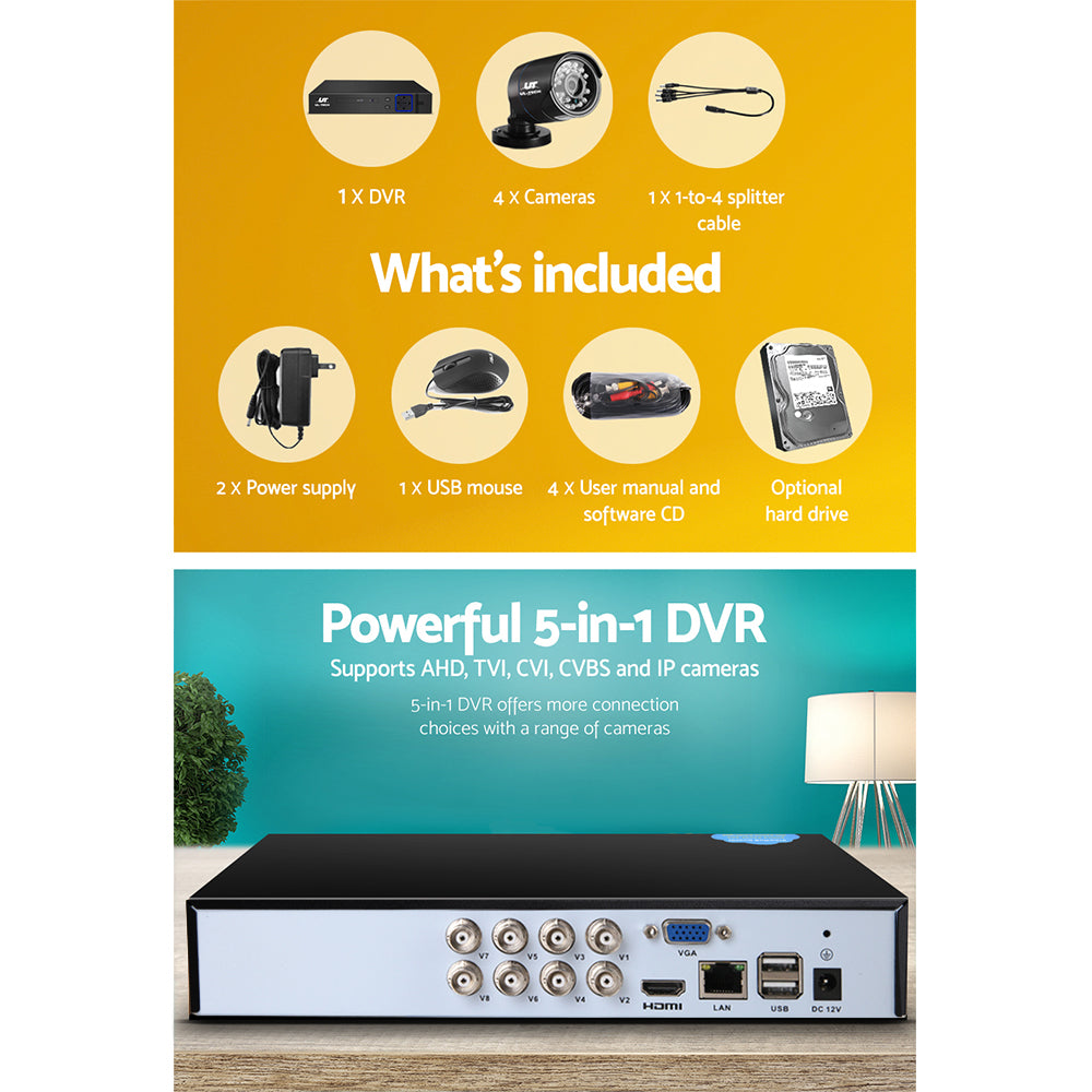 CCTV Security System (4 Camera Set)