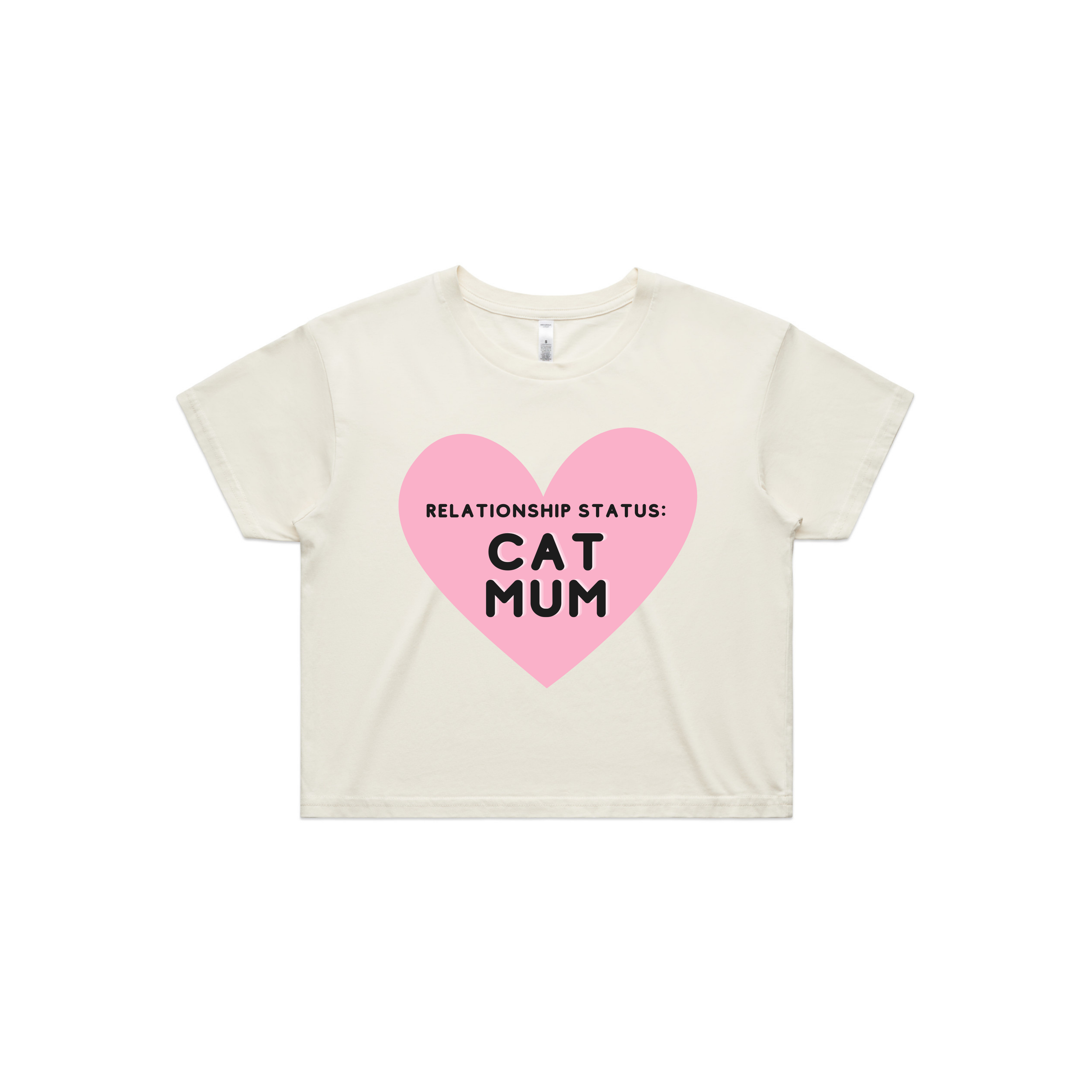 "Relationship Status Cat Mum" Crop Tee I Love Dogs & Fitness