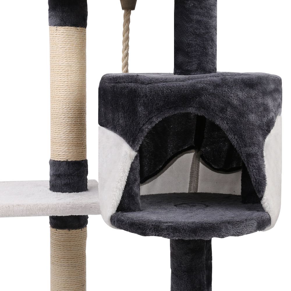 CAT TREE PLAYHOUSE (112cm Grey & White)