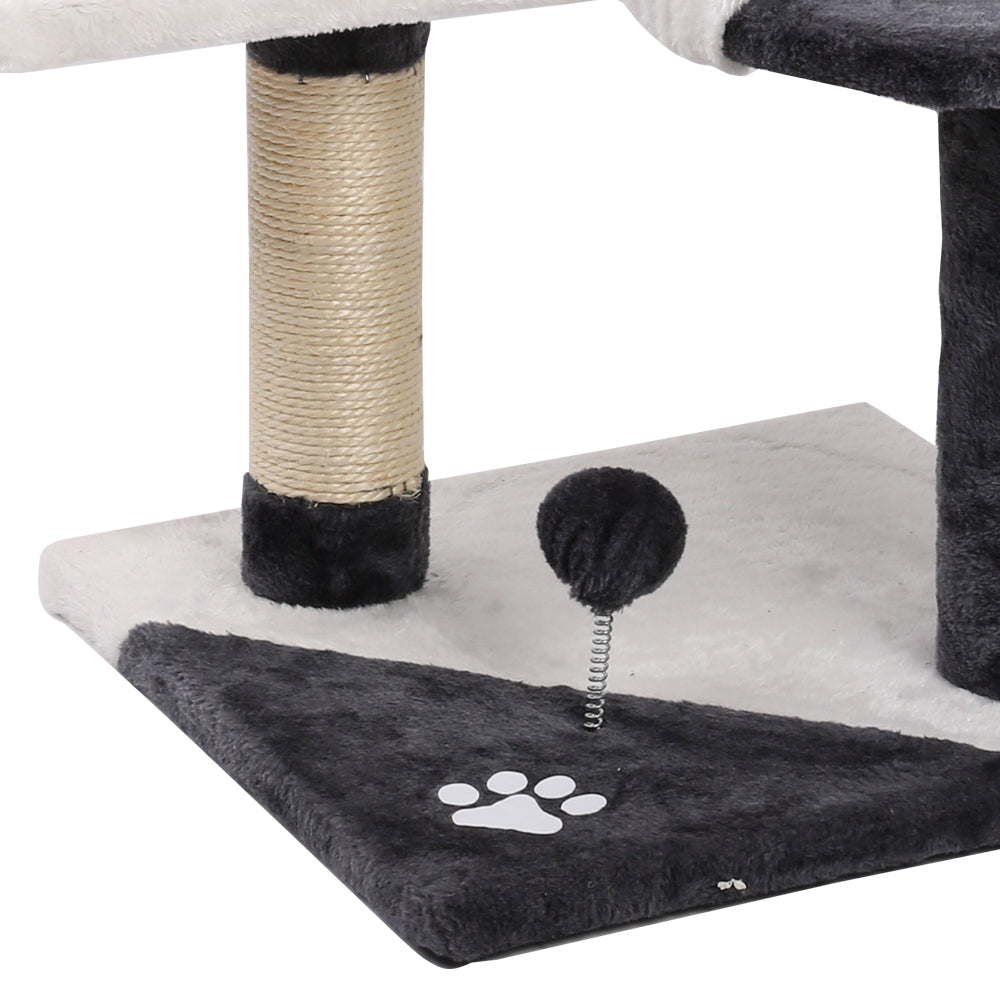 CAT TREE PLAYHOUSE (112cm Grey & White)