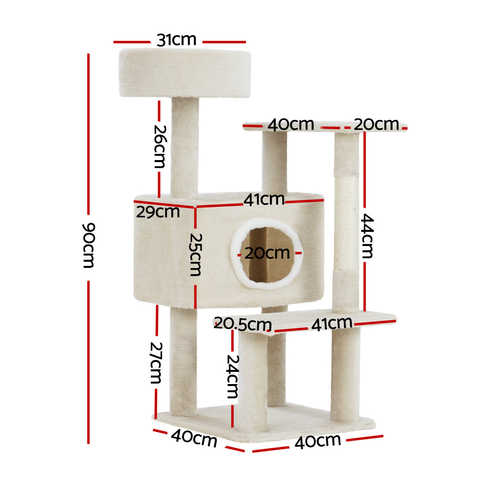 Cubby Cat Tree (90cm Beige)