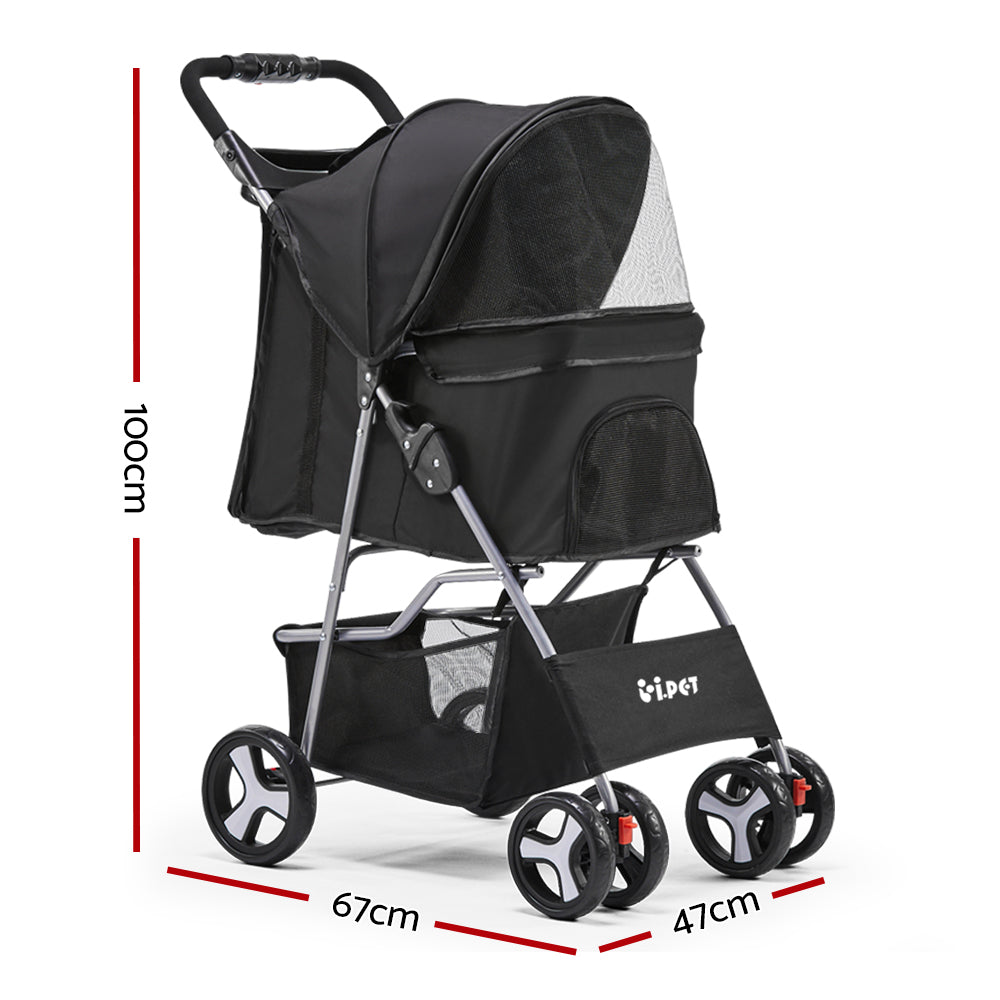 3 in 1 Convertible Pet Stroller (Black)