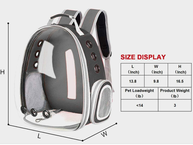 Space Capsule Pet Backpack (Grey)