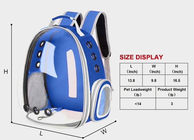 Space Capsule Pet Backpack (Blue)