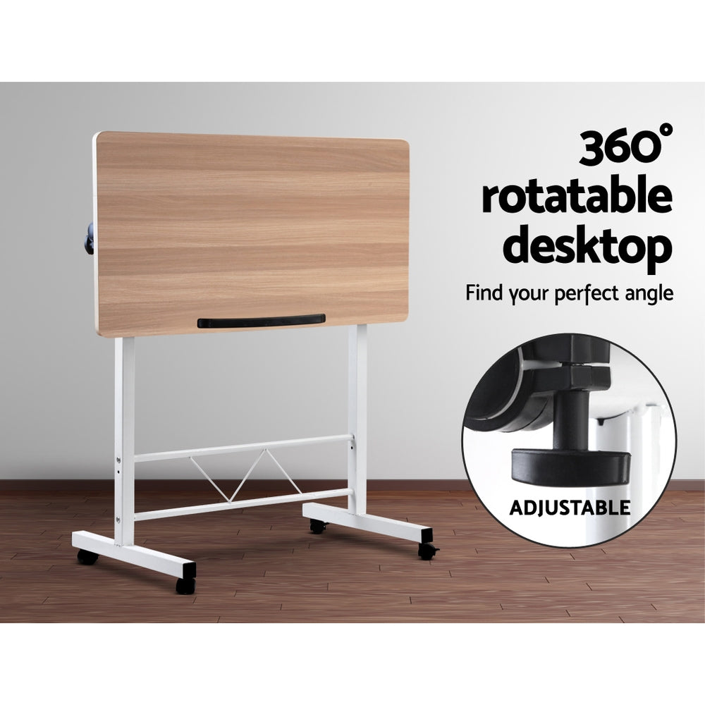 Portable Standing Desk (Light Wood)