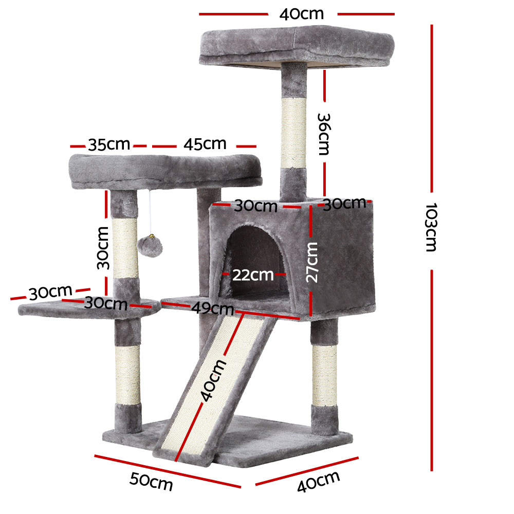 Cat Tree Tower (Grey) 103cm