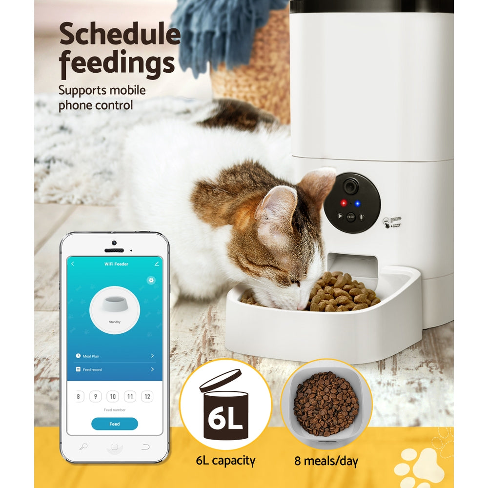 Smart Wifi Pet Feeder 6L with Camera