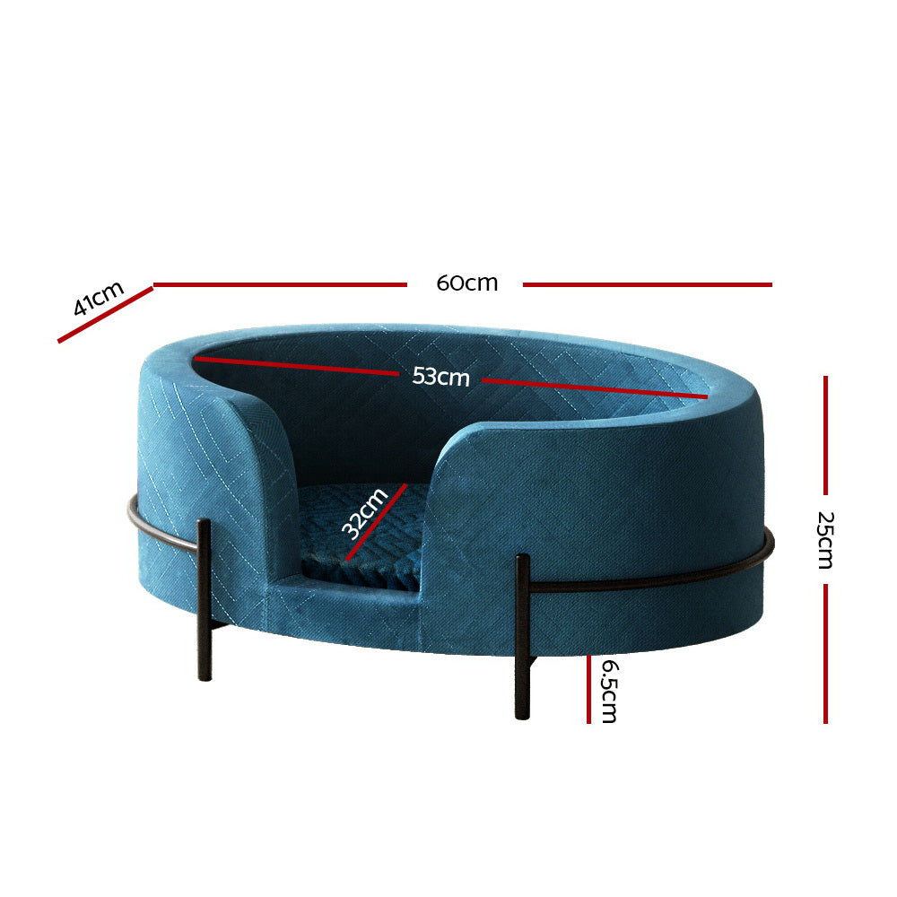 Velvet Pet Calming Couch (Blue)