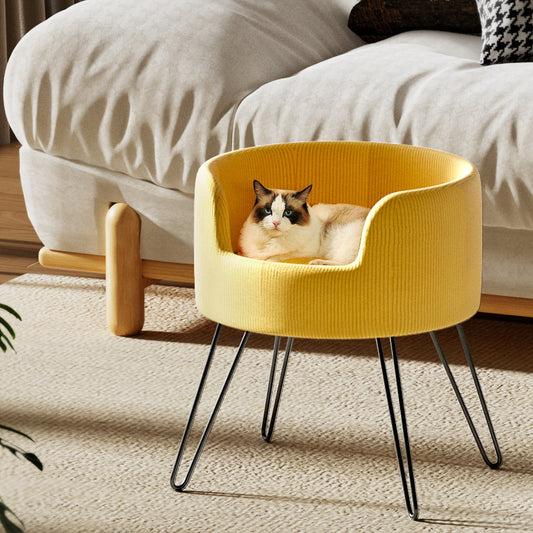 Velvet Pet Calming Chair (Yellow)