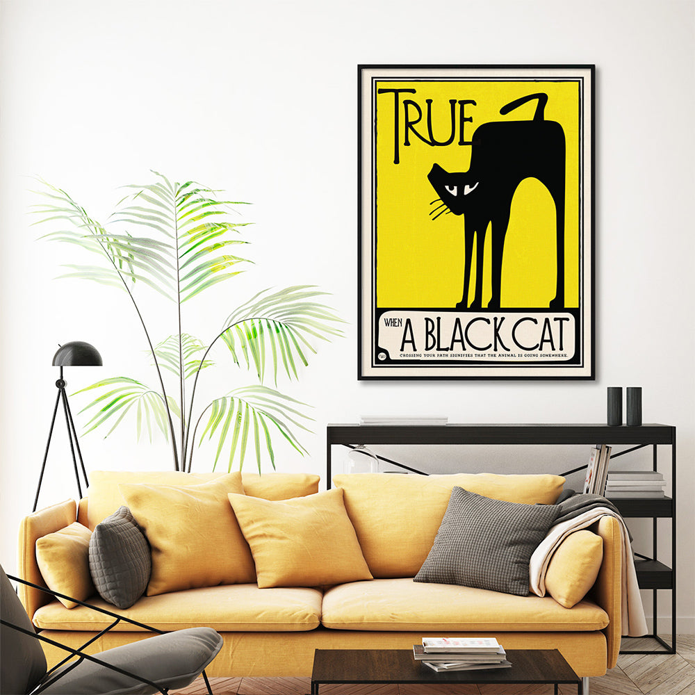 Black Cat Canvas Art 60cmx90cm