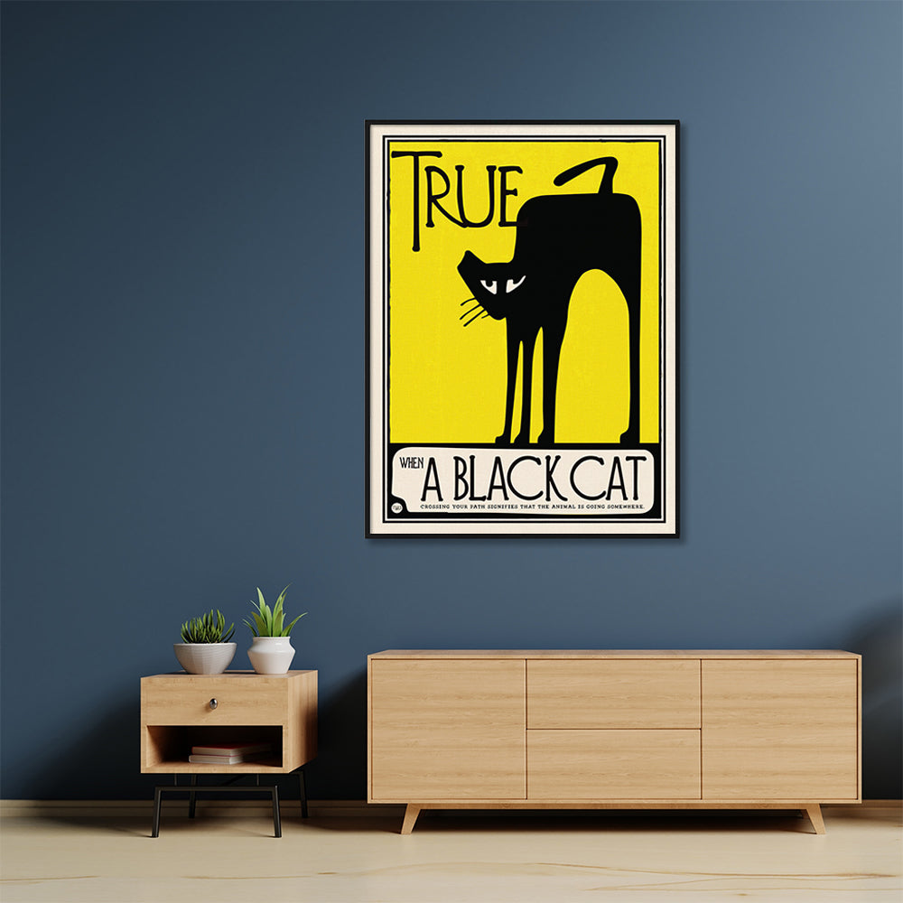 Black Cat Canvas Art 60cmx90cm