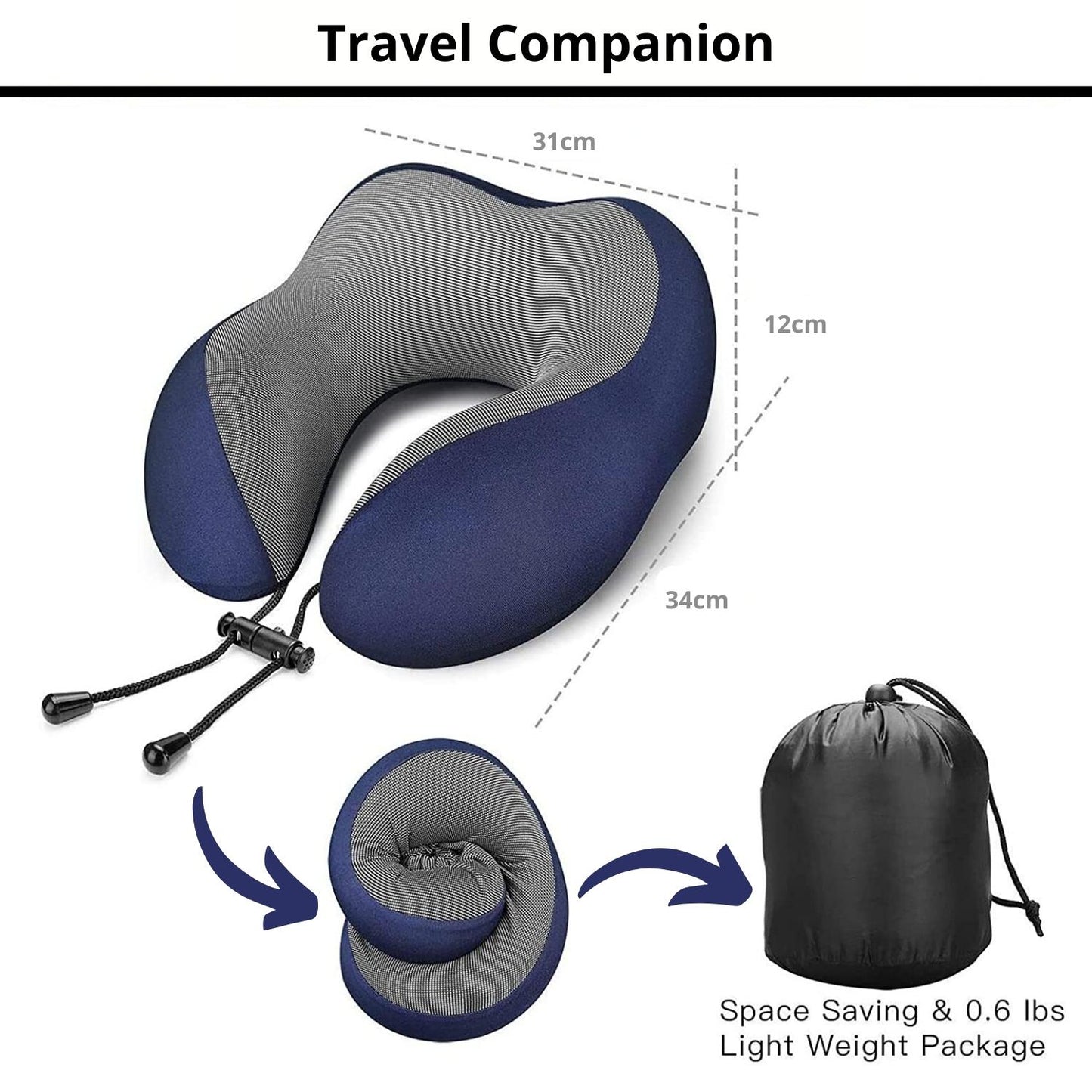 Memory Foam Travel Pillow