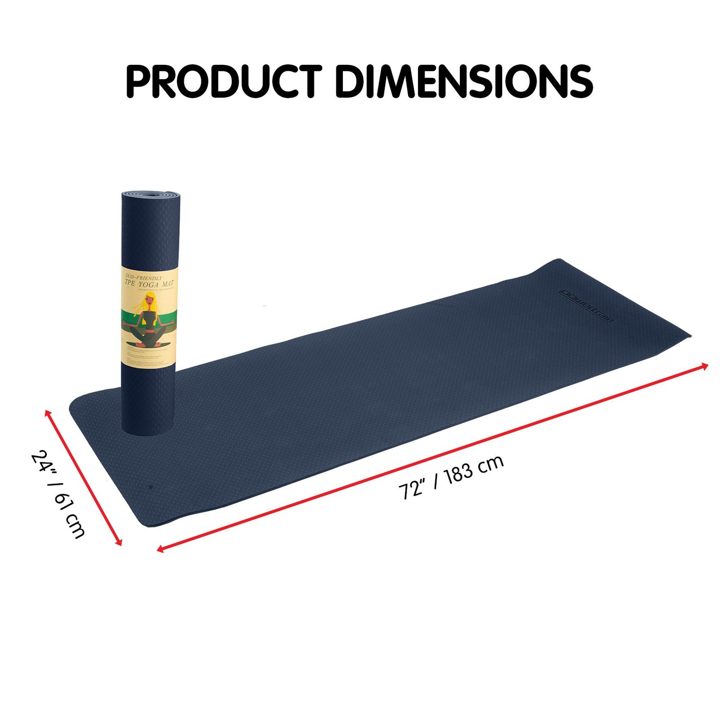 Eco-Friendly Yoga/Pilates Mat (Navy Blue)